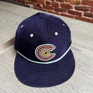 Navy Colorado corduroy flat brim hat